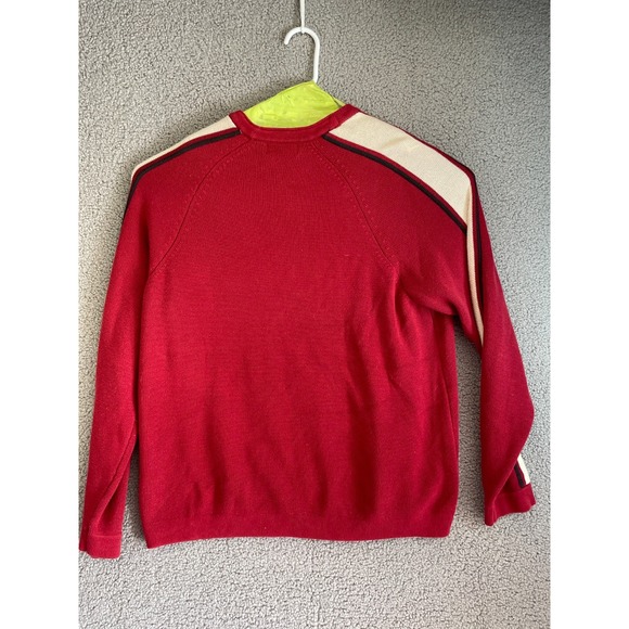 Eddie Bauert Sweater Men Size Large  Maroon Long Sleeve Crew Neck - Picture 5 of 6